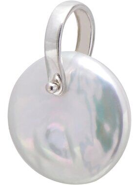18 MM Freshwater Cultured Baroque Pearl Charm Sterling Silver Horseshoe Pendant